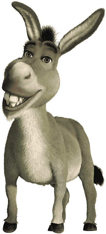 Donkey from Shrek grinning